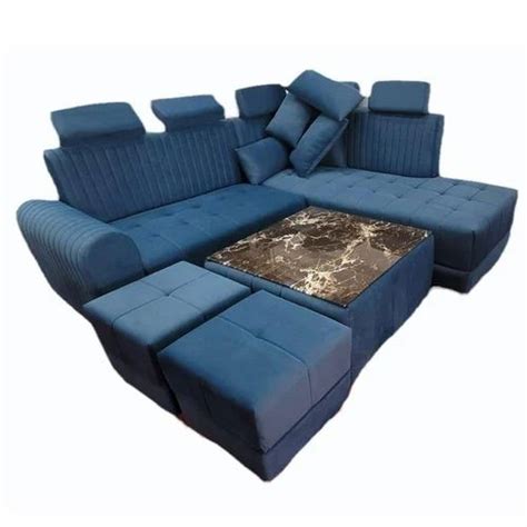 Velvet 8 Seater L Shape Sofa Set With Lounger At Rs 26500 Set In Sas