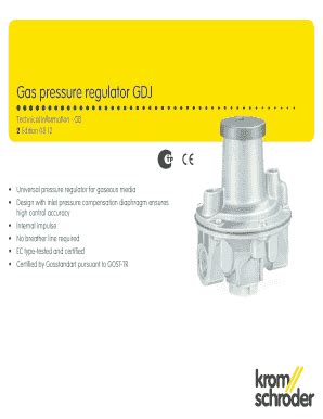 Fillable Online Gas Pressure Regulator GDJ Fax Email Print PdfFiller