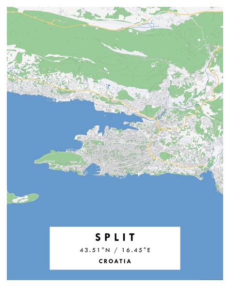 Split City Digital Map Poster Geographical Maps And More