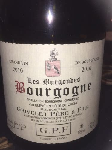 Grivelet P Re Fils Les Burgondes Bourgogne Vivino Us