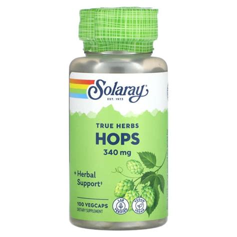 Solaray True Herbs HOPS 340 Mg 100 Vegcaps