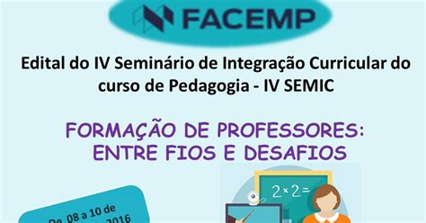 UniFacemp Vem aí o IV Seminário de Integração Curricular do Curso de