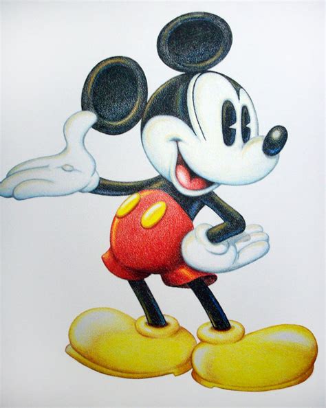mickey mouse color pencil drawing
