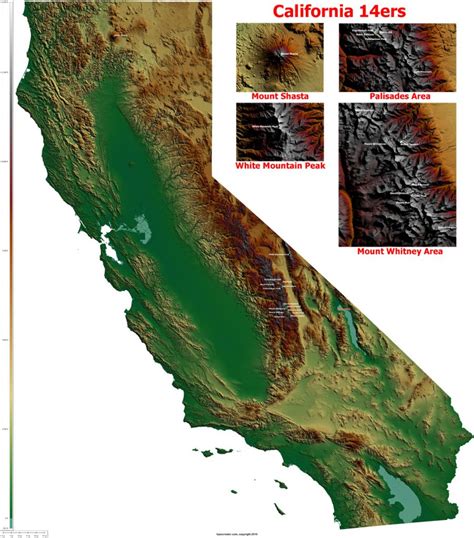 Topographic Maps California - Klipy - California Elevation Map ...