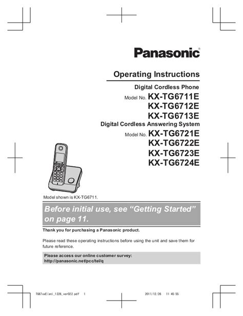 Panasonic Kx Tg7731 User Manual