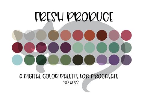 Fresh Produce Procreate Swatches Graphic By Nwpixelchick Creative