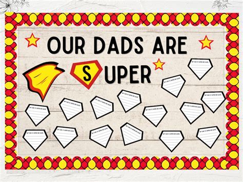 Father's Day Bulletin Board Printable June Bulletin Board Kit Our Dads ...