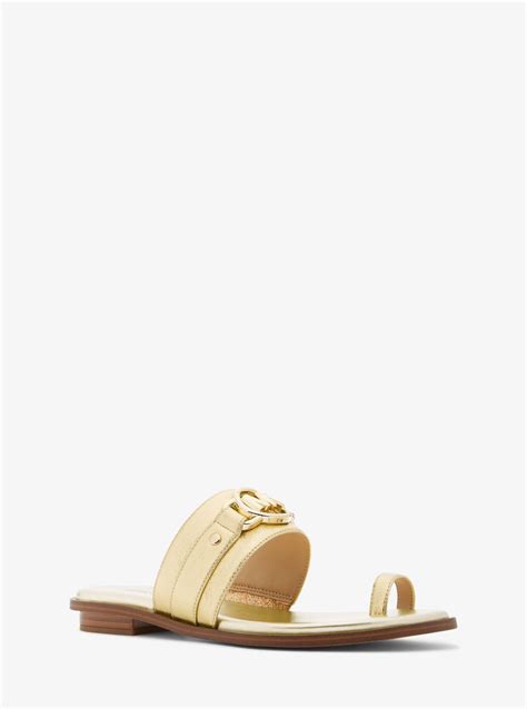 Michael Kors Rory Metallic Leather Sandal In White Lyst