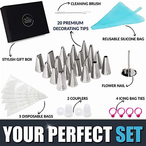 Chefast Cake Decorating Tip Set Piping Tips Frosting Bags