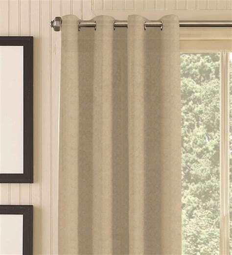 Buy Beige Sheer Polyester 7 Feet Eyelet Door Curtain By Ddecor Live