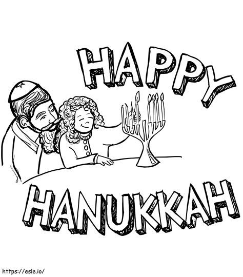 Happy Hanukkah Free Printable Coloring Page