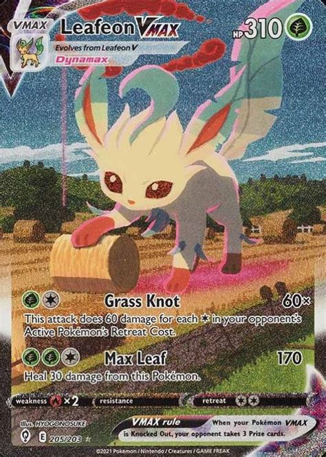 Pokemon Sword Shield Evolving Skies Full Art Leafeon Vmax