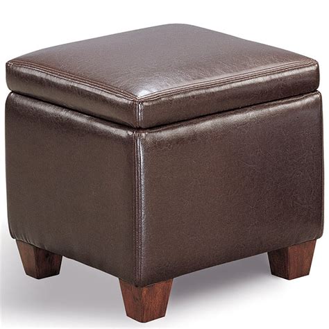 Brown Leather Ottoman With Storage Odditieszone