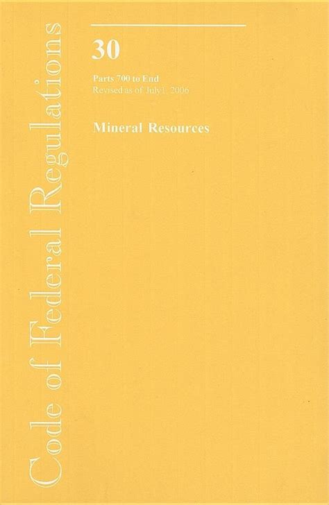 Code Of Federal Regulations Title 30 Mineral Resources Pt 700 End