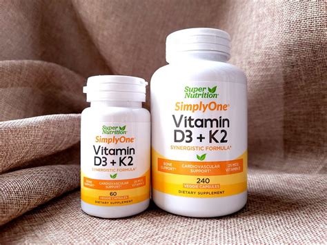 Super Nutrition витамин Д3 и К2, витамин Д, витамин К, d3 k2, 60шт ...