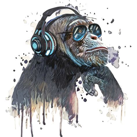 Обезьяна в наушниках арт (Большое количество фото) - deviceart.ru