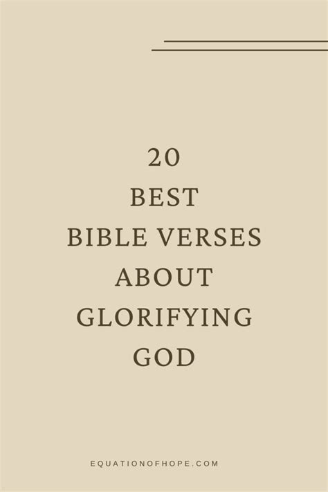 20 Best Bible Verses About Glorifying God Equationofhope