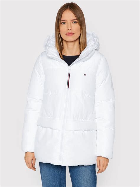 Tommy Hilfiger Giubbotto Piumino Ess Logo Ww Ww Bianco Regular Fit