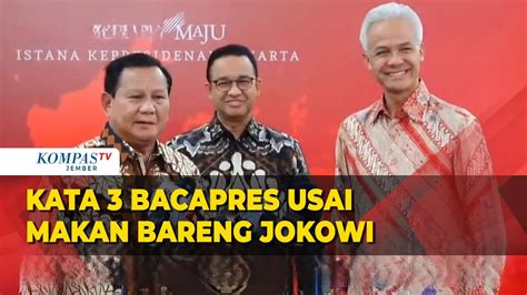 3 Bacapres Anies Ganjar Dan Prabowo Jumpa Pers Usai Makan Siang