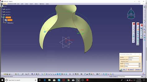 22 Wireframe And Surface Tutorial Catia V5 Creating Revolution