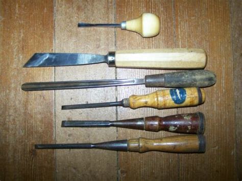 Vintage Wood Carving Chisels Gouges Skew Whitherby E A Berg Pexto