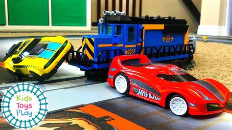 Lego Train Crashes Hot Wheels Remote Control Cars YouTube
