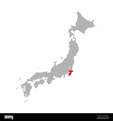 Chiba prefecture highlighted on the map of Japan Stock Vector Image ...