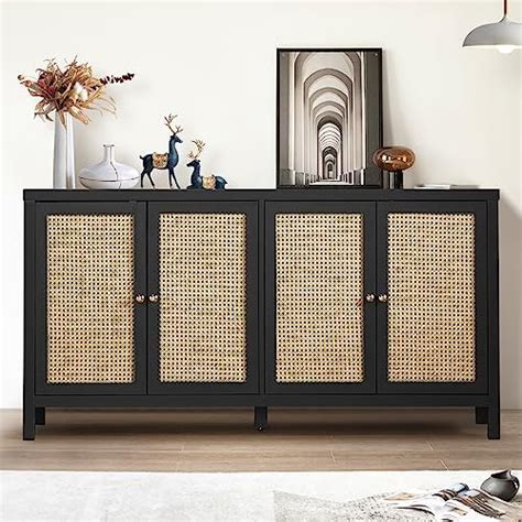 Amazon JEJEGORICH Rattan Sideboard Buffet Cabinet With Storage