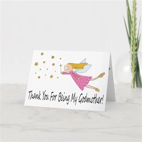 Modern Photo Godmother Thank You Card Zazzle