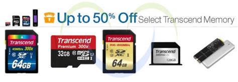 (EXPIRED) Transcend Up To 50% OFF USB Drives, Memory Cards, SSDs & More ...