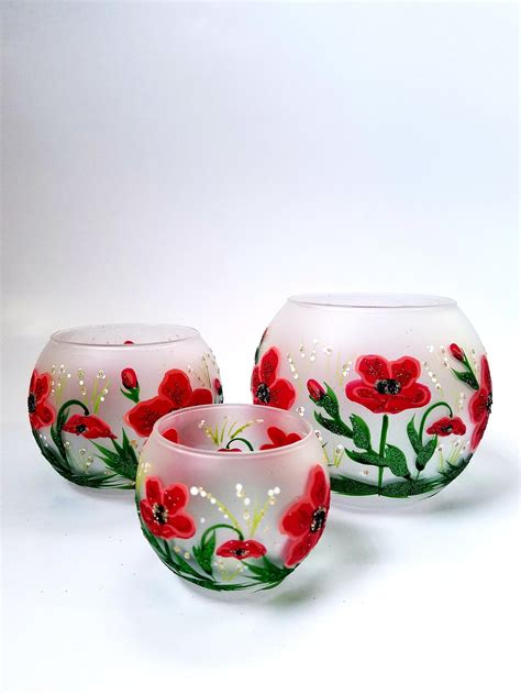 Poppy Flower Candle Holder Hand Made Etsy