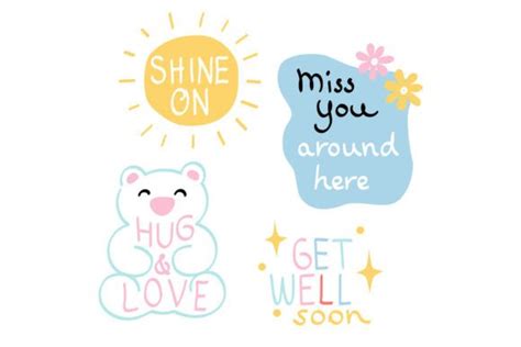 Get Well Soon With Bear Sticker Graphic By Niradjstudio Creative Fabrica