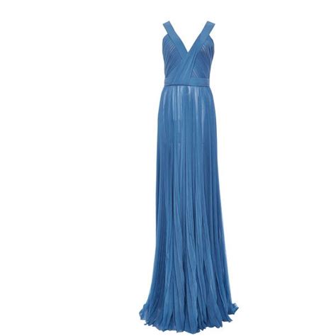 J Mendel Silk Chiffon V Neck Gown Dop Liked On Polyvore