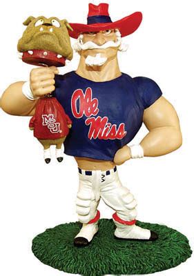 Mississippi Ole Miss Rebels NCAA College Rivalry Mascot Figurine