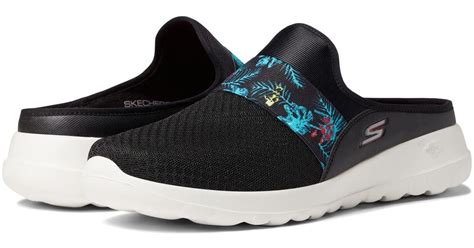 Skechers Synthetic Go Walk Joy Gore Strap Mule In Black Lyst