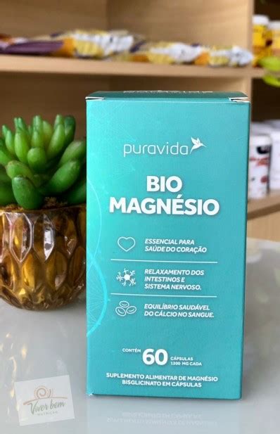 Suplemento Alimentar Bio Magn Sio Capsulas Puravida Viver Bem