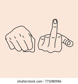 Middle Finger Fuck You Linear Black Stock Vector Royalty Free 771080986 Shutterstock