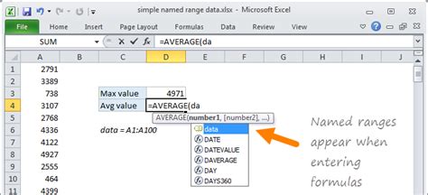 Named Ranges In Excel Exceljet