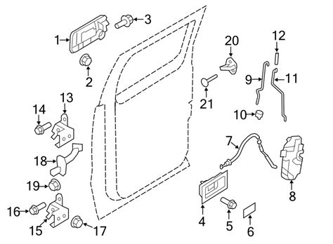 Ford F Door Lock Operating Rod Crew Cab Right Rear Handle