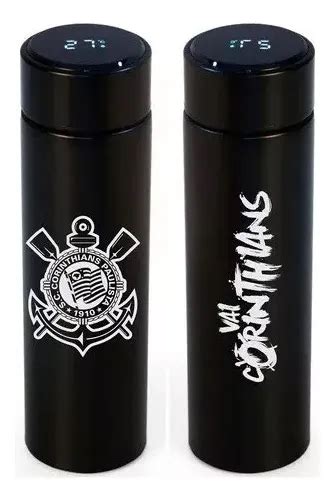 Garrafa Térmica Corinthians Oficial 450ml Com Infusor E Led
