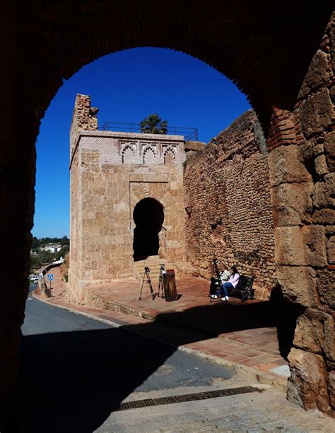 Imágenes de la visita a las obras de restauración de la Puerta del Buey