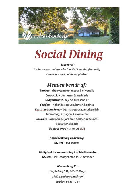 Social Dining - Mørkenborg Kro