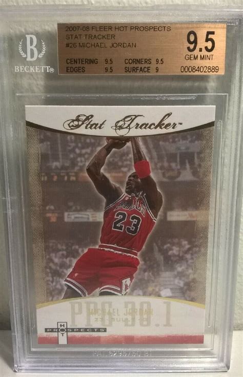 Michael Jordan Fleer Hot Prospects Stat Tracker Insert Gem Mint