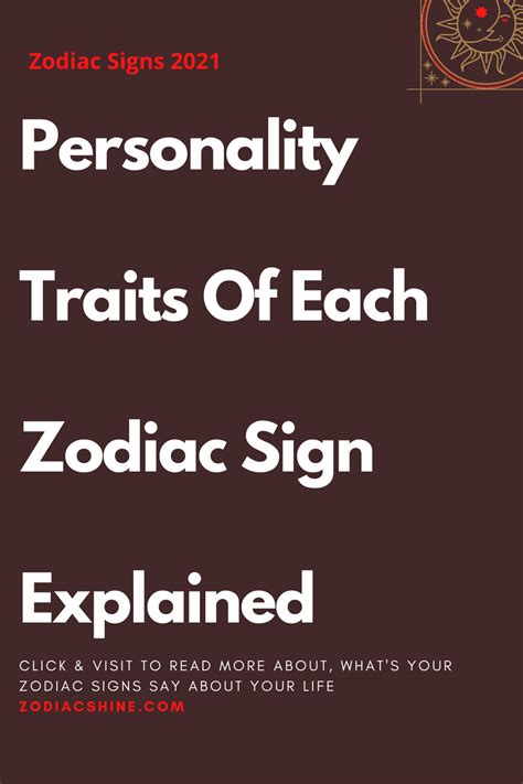 Personality Traits Of Each Zodiac Sign Explained – Zodiac Shine