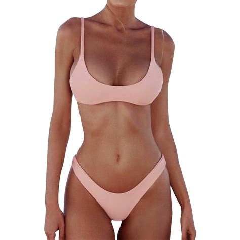 MSJUHEG Bikinis Set Mid Rise Bikini Sets For Women Bathing Suits 2 Piece Bikini Sets Strapless