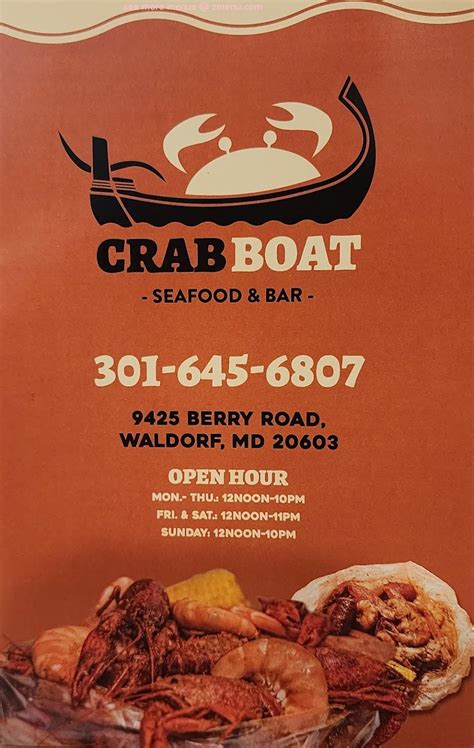 Online Menu Of Crab Boat Restaurant Restaurant Waldorf Maryland