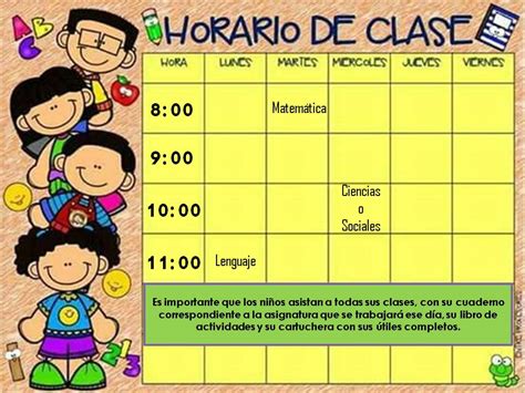 Ejemplo De Horario De Clases Para Segundo Grado De Primaria Variaciones