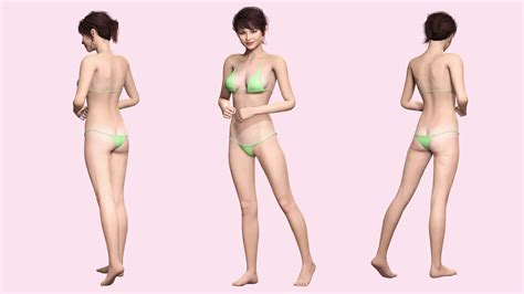 Nora Naked Girl In Bikini Low Poly Flippednormals