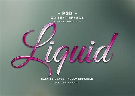 Premium Psd Liquid 3d Text Style Effect