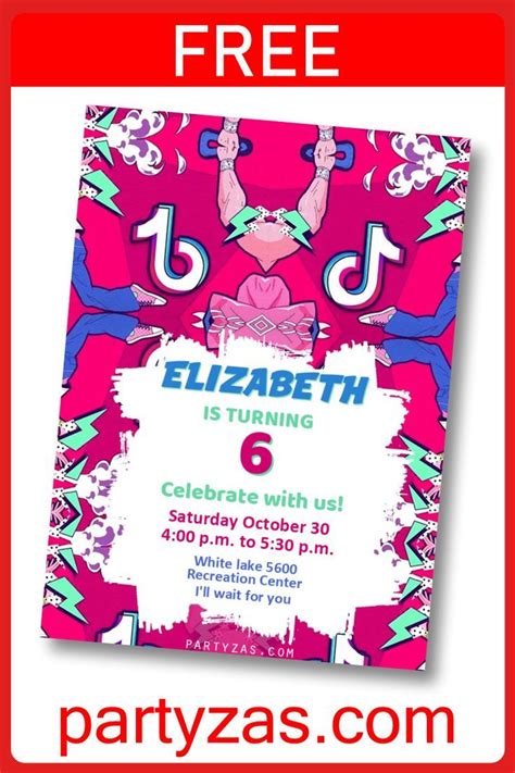 [free] Tik Tok Digital Invitation In 2022 Digital Invitations Birthday Invitations Invitations